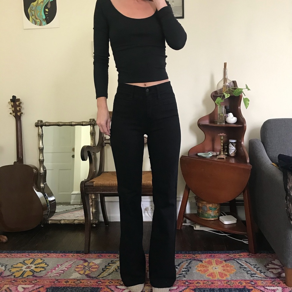 Madewell Black Flea Market Denim Jean Flares